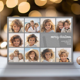 Cartão De Festividades Mínimo Simples - 10 Foto - Cinza Zen Arch Branco