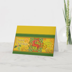 Cartão De Festividades Mink Holidaze Xmas Card - Gold Spirals