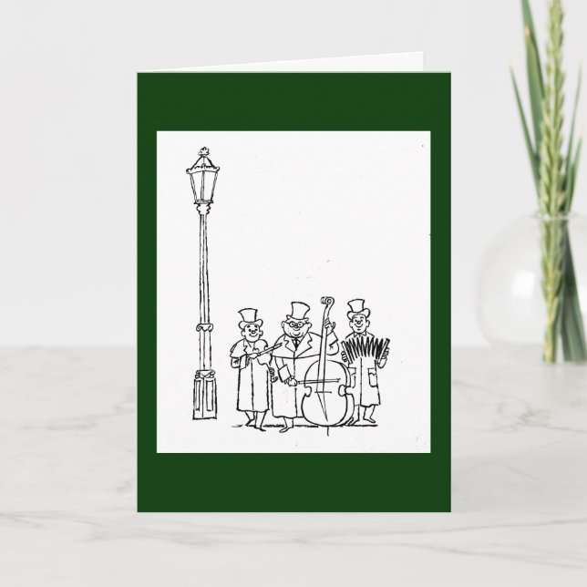 Cartão De Festividades Minstrels dando uma volta de Frederick & de Nelson (Frente)