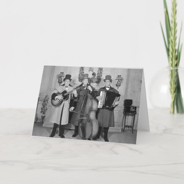 Cartão De Festividades Minstrels dando uma volta de Frederick & de Nelson (Frente)