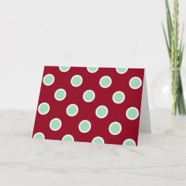 Cartão De Festividades Mint Green Bolinhas sobre a placa Maroon Feliz Nav