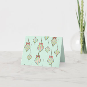 Cartão De Festividades Mint Green Ornaments Holiday Card