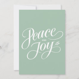 Cartão De Festividades Mint Moderno de Paz e Joy Minimalista
