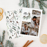 Cartão De Festividades Minúscula elegante de cor aquática moderna ho<br><div class="desc">Preto,  multifoto elegante rústico,  crosta aquosa,  cor seca botânica,  cor muda,  cor verde,  cor muda,  cartão de Natal.</div>