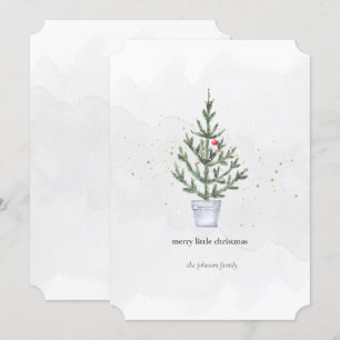 Cartão De Festividades Minúscula Feliz de Natal com  Minimalista