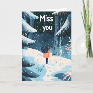 Cartão De Festividades Miss You Winter Landscape