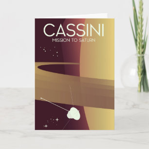 Cartão De Festividades Missão Cassini para Saturno