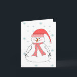 Cartão De Festividades Misses Snowman Neva Com Arte Primitiva<br><div class="desc">Uma feliz Misses Snowman ou Snow Woman fica na neve e sorri para as pessoas passando. Este design de cartão seria excelente para bonito em qualquer ocasião que você queira enviar um sorriso para alguém. Adicione texto e faça-o para uma ocasião especial como Natal ou Aniversário.</div>