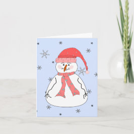 Cartão De Festividades Misses Snowman Neva Com Arte Primitiva