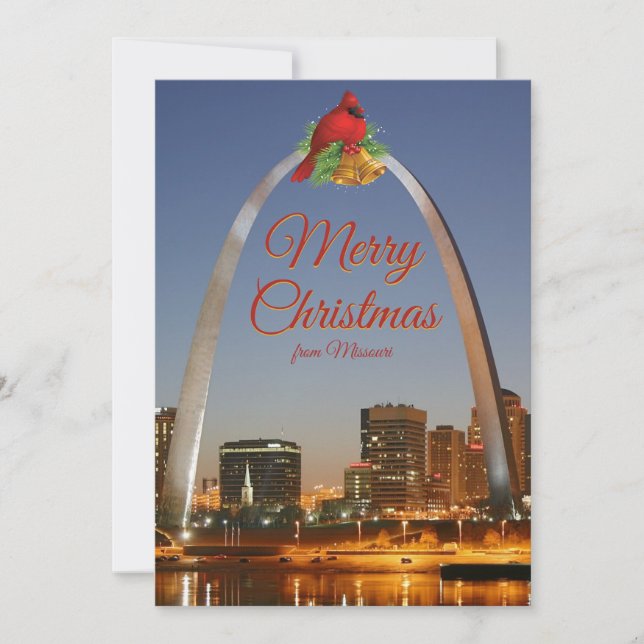Cartão De Festividades Missouri Gateway Arch Felry Christmas (Frente)