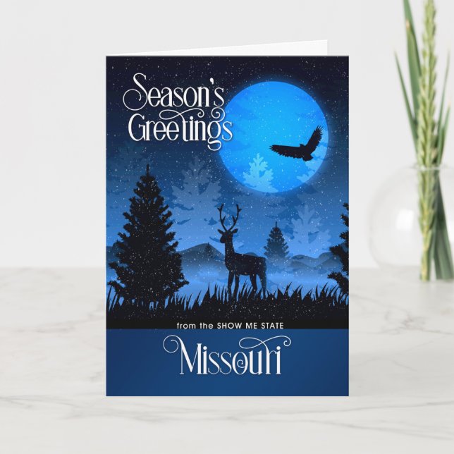 Cartão De Festividades Missouri The Show Me State Woodland Deer (Frente)