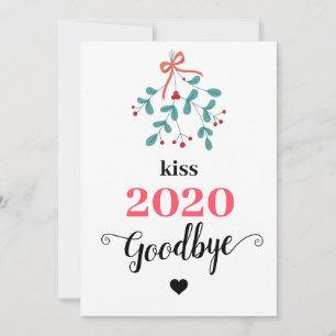 Cartão De Festividades Mistletoe Kiss Goodbye para 2020 Do-over Funny Red