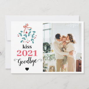 Cartão De Festividades Mistletoe Kiss Goodbye to 2021 Do-over Funny Red