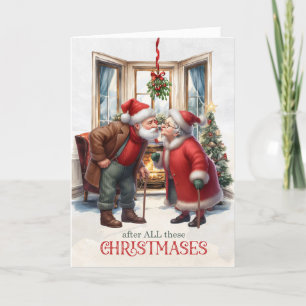 Cartão De Festividades Mistletoe Kiss Year of Christmases