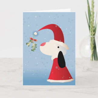 Cartão De Festividades Mistletoe Pup