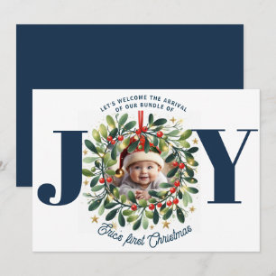 Cartão De Festividades Mistletoe Wreath Bundle of JOY