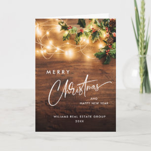 Cartão De Festividades Mistletoy Branch Rustic Christmas Corporate