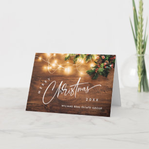 Cartão De Festividades Mistletoy Branch Rustic Christmas Corporate