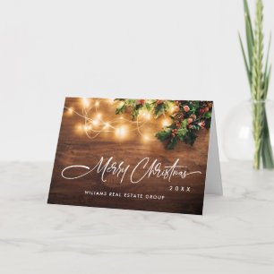 Cartão De Festividades Mistletoy Branch Rustic Christmas Corporate