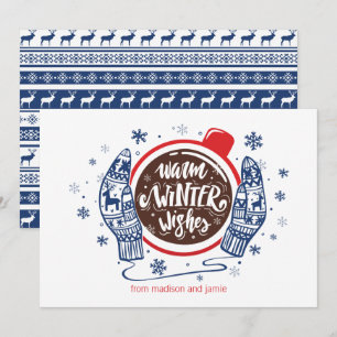 Cartão De Festividades Mittens E Produtos Quentes De Cacau