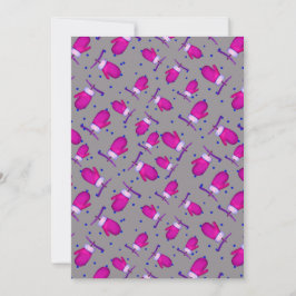 Cartão De Festividades Mittens retro_cinza