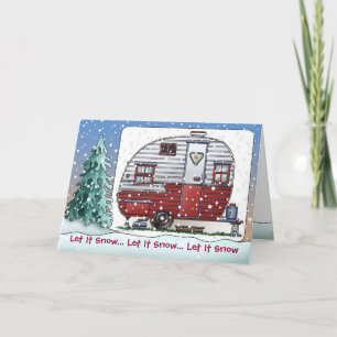 Cartão De Festividades Mobile Scout Camper Trailer Holiday Cards