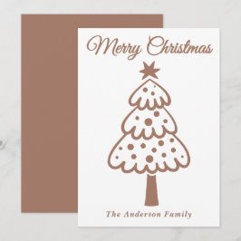 Cartão De Festividades Mocha Mousse Escreve Árvore de Natal