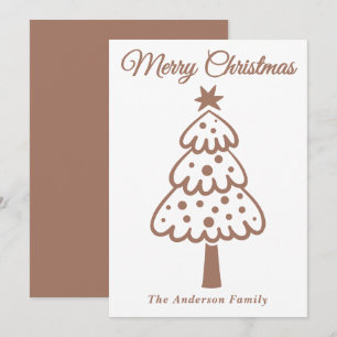 Cartão De Festividades Mocha Mousse Escreve Árvore de Natal