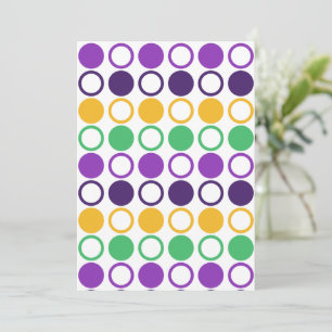 Cartão De Festividades Mod Mardi Gras Dots
