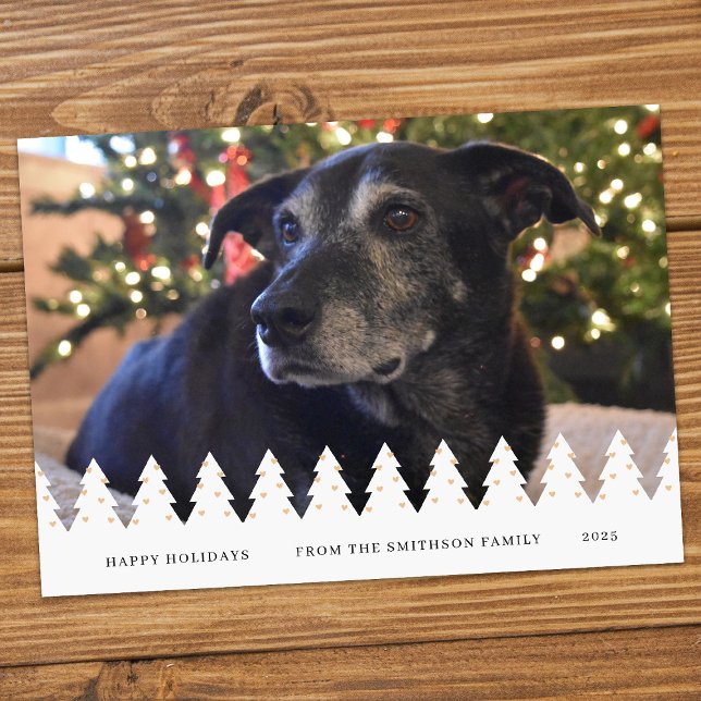 Cartão De Festividades Modern 1-Photo Collage Customizable Christmas Card (Criador carregado)