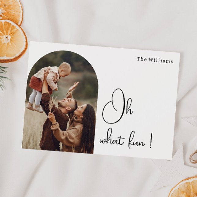 Cartão De Festividades Modern Boho Arch Oh Que Foto Divertida (Criador carregado)