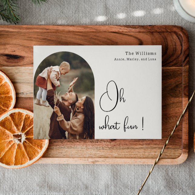 Cartão De Festividades Modern Boho Arch Oh Que Foto Divertida (Criador carregado)