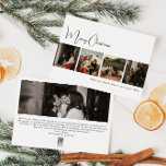 Cartão De Festividades Modern Boho Feliz Natal Cinco Foto<br><div class="desc">Celebre a temporada de festas com este moderno livro Feliz Natal 5. O script exclusivo e editável dá ao design uma chic, mas elegante. Seu simples design preto e branco incorpora um sentimento clássico e caprichoso, perfeito para a estação de inverno. A fonte festiva boêmica mínima adiciona criatividade e charme,...</div>