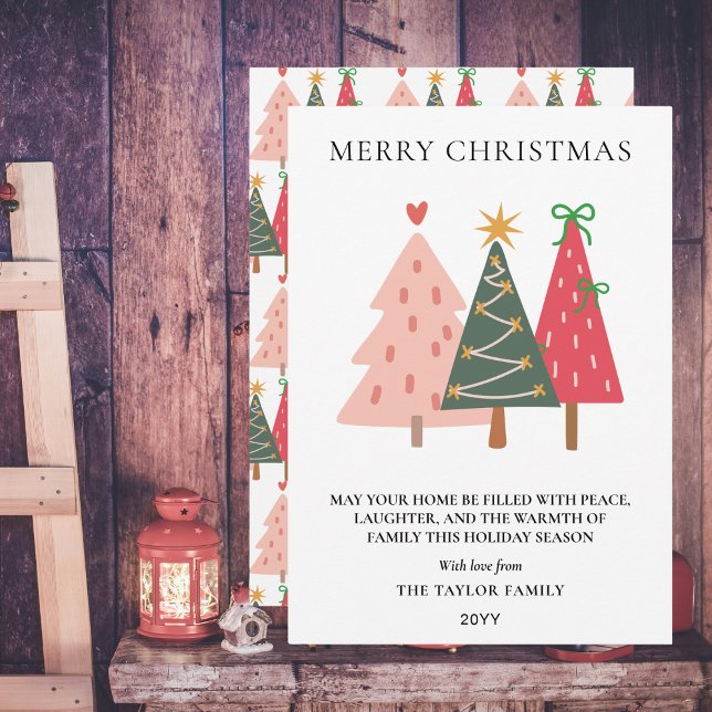 Cartão De Festividades Modern Boho Hand Drawn Whimsical (Modern Boho Hand Drawn Whimsical Holiday Card
)