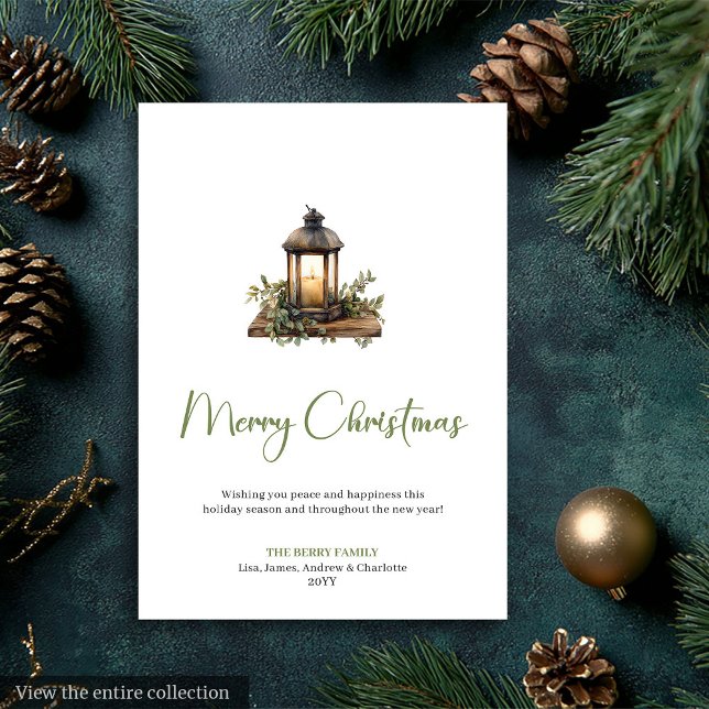 Cartão De Festividades Modern Boho Rustic Earthy Christmas Greeting Card (Modern Boho Rustic Earthy Christmas Greeting Card)