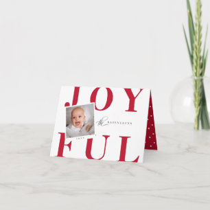 Cartão De Festividades Modern Bold Type Photo Christmas Card Red