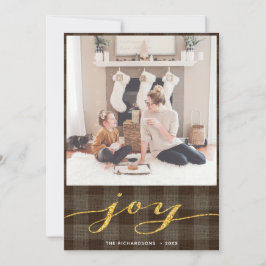 Cartão De Festividades Modern Buffalo - Xadrez Elegante - Script JOY Simp