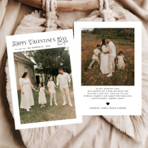 Modern Chic Family Photo Happy Valentines Day