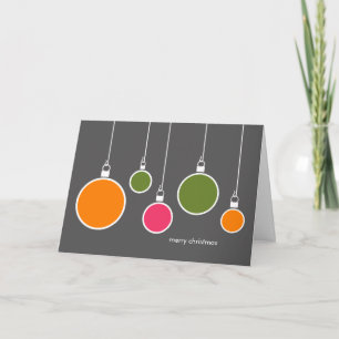 Cartão De Festividades Modern Christmas Ornaments Card - Dark Gray
