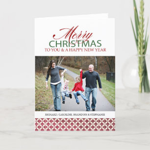Cartão De Festividades Modern Christmas Photo Greeting Card