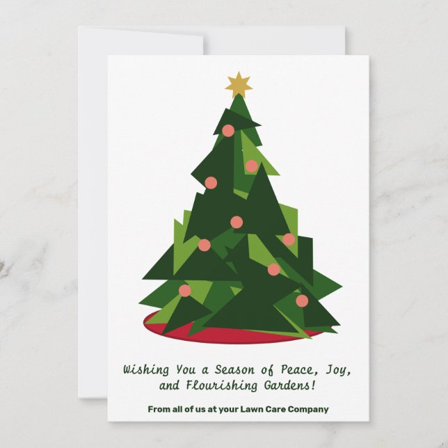 Cartão De Festividades Modern Christmas Tree Business Holiday Card (Frente)