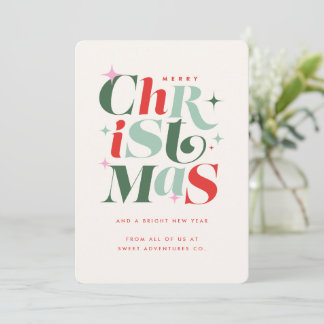 Cartão De Festividades Modern Christmas Typography Company