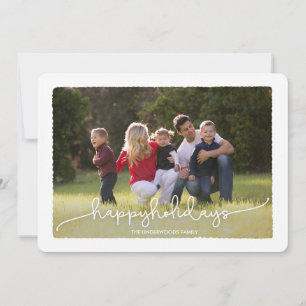 Cartão De Festividades Modern Deckle Happy Holidays Photo Card