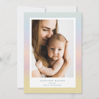 Cartão De Festividades Modern Easter Family Photo Card | Soft Pastels