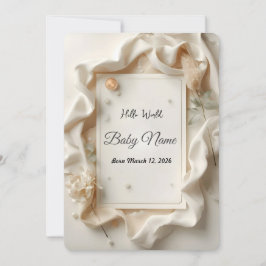 Cartão De Festividades Modern Elegant Baby Announcement Card