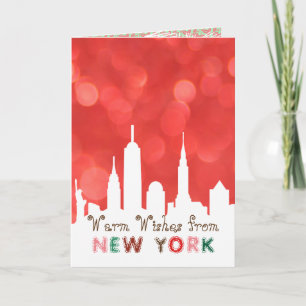 Cartão De Festividades Modern Elegant New York City Skyline Greeting Card