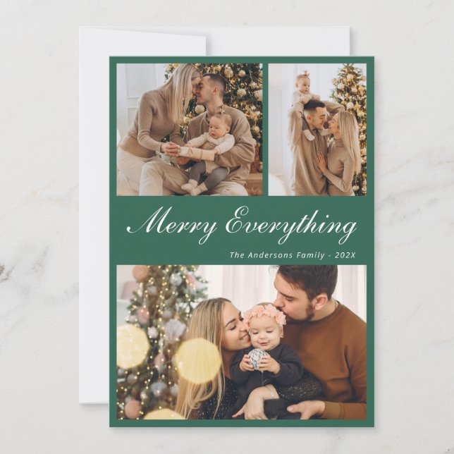 Cartão De Festividades Modern Everything Christmas Holiday Card (Frente)