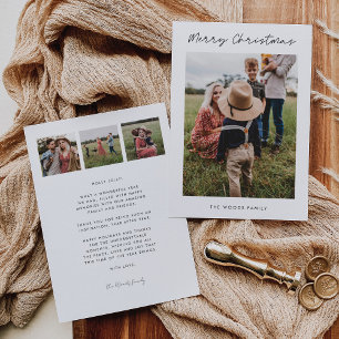 Cartão De Festividades Modern Felry Christmas Family 4 Photo