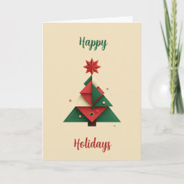 Cartão De Festividades Modern Geometric Christmas Tree Card 