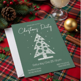 Cartão De Festividades Modern Green & White Christmas Party Invitation
